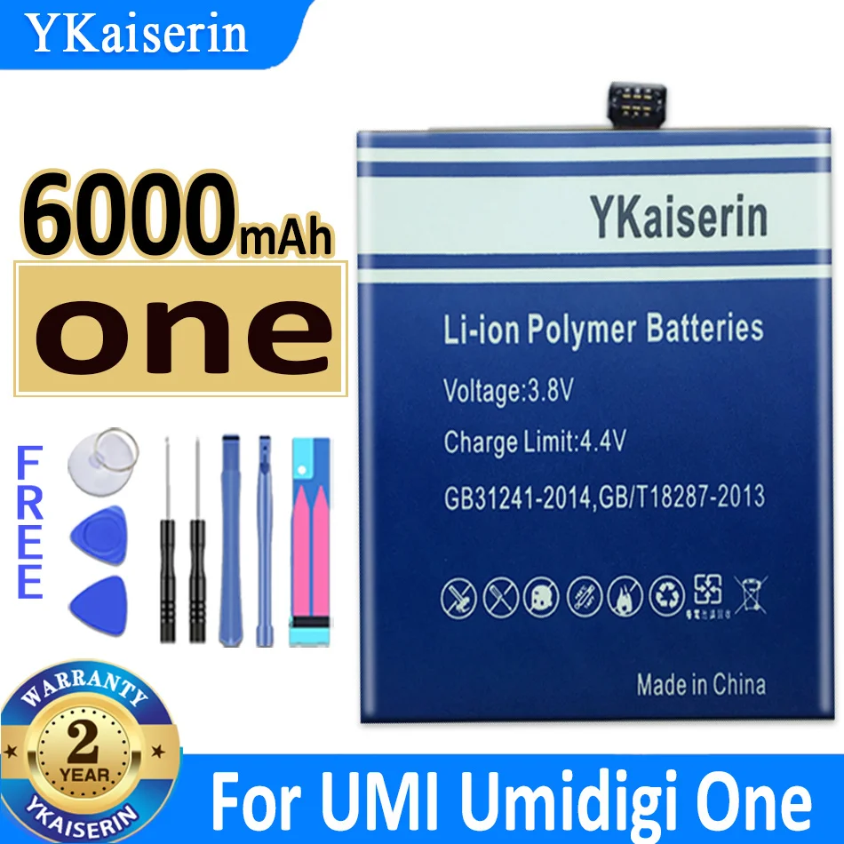 

YKaiserin Battery 6000mAh for UMI Umidigi One Bateria Batteries + Free Tools