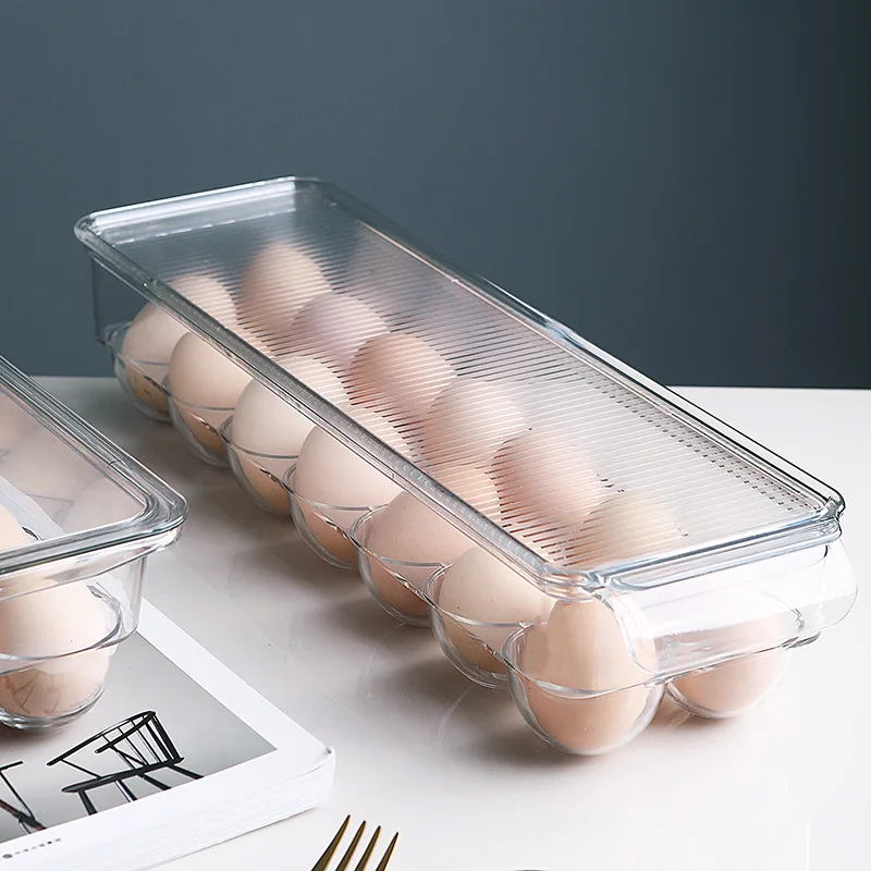 

12/14/21 Grids Egg Storage Box Transparent Egg Tray Containers Kitchen Refrigerator Organizer Eggs Dispenser Fresh Preservation