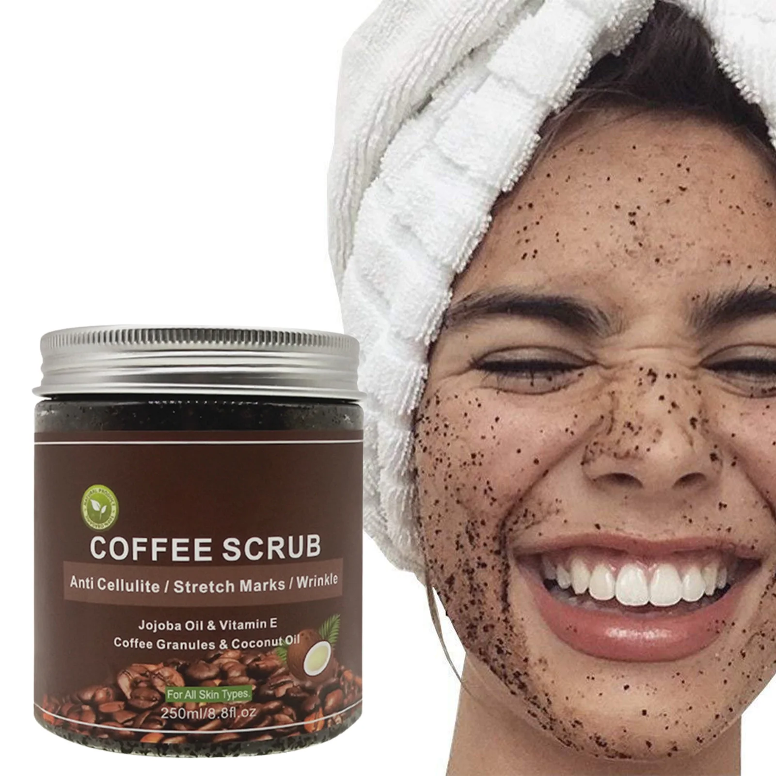 

Coffee Scrub Organic Sea Salt & Coffee Grit Body Scrub Exfoliator & Cellulite Remover Skin Care Supplies For Anti Cellulite And
