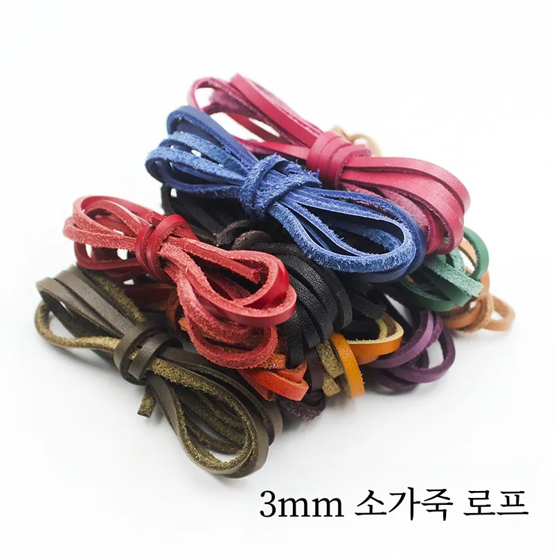 M Плоская веревка из воловьей кожи натуральной первый слой ювелирные аксессуары