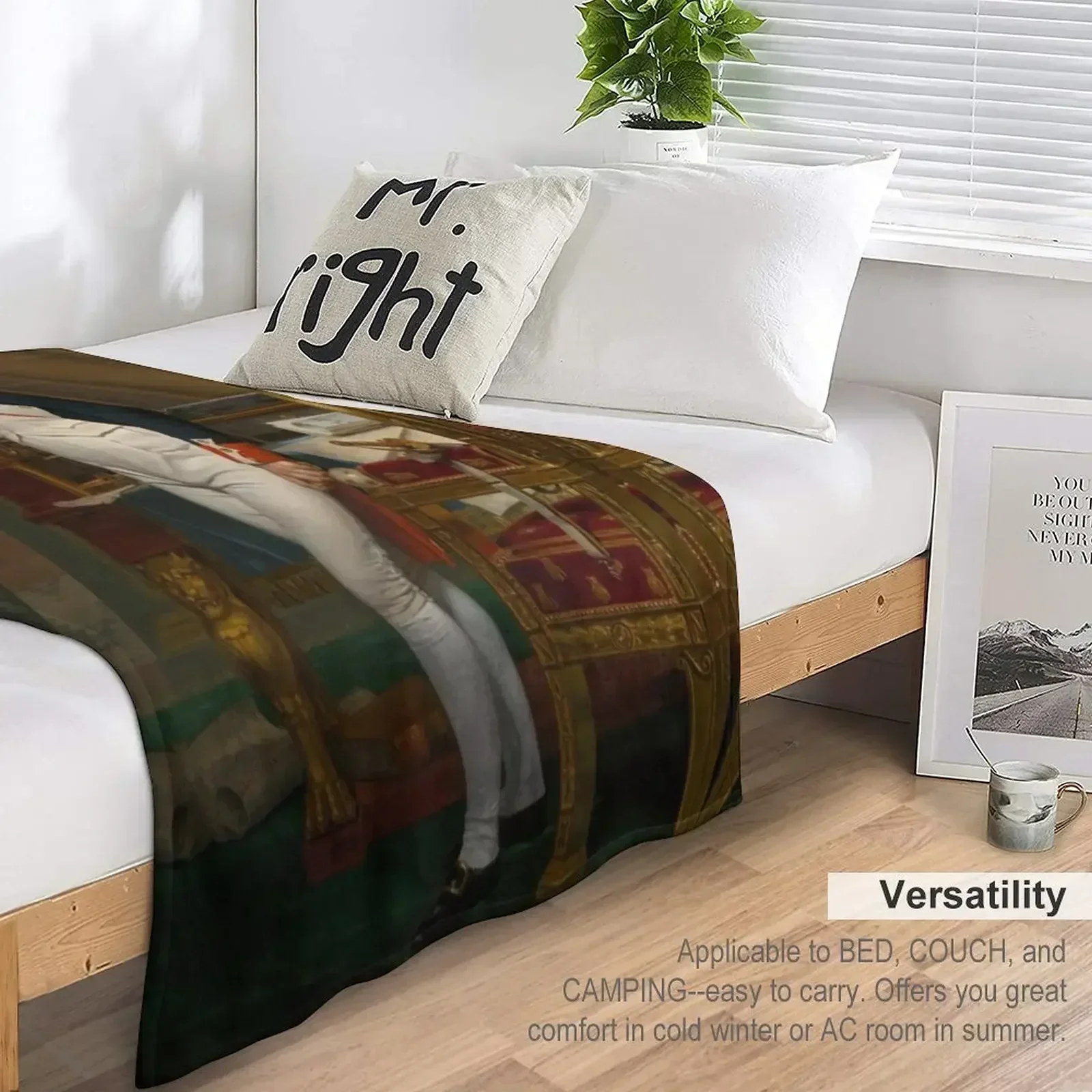 Одеяло Император Наполеон в его исследовании от Jacques-Louis Дэвида мягкое одеяло