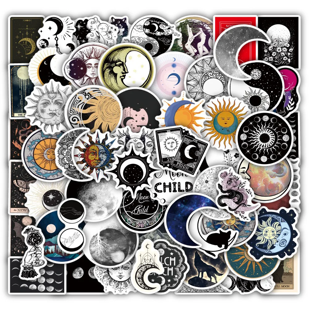 

Стикеры в готическом стиле с изображением Луны планеты солнца, 10/30/60 шт.