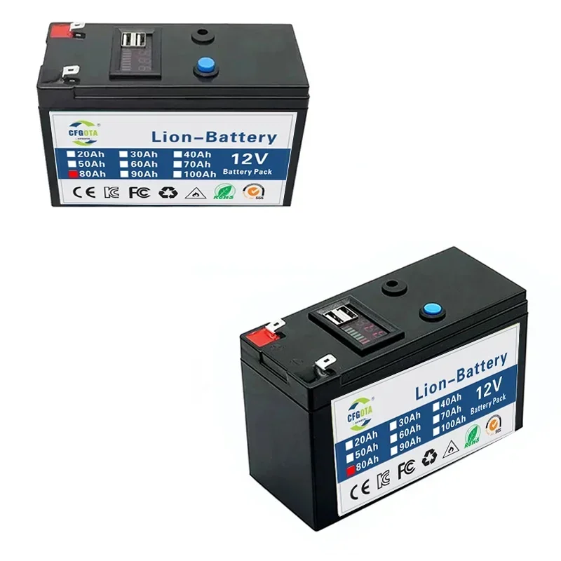 Перезаряжаемая литий-ионная батарея 12 В 80 Ач
