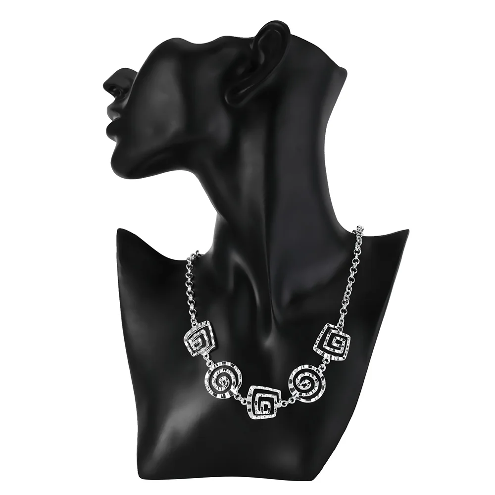hot brand 925 stamp silver color necklace for women fashion party jewelry retro spiral pattern pendant lady gifts wedding free global shipping