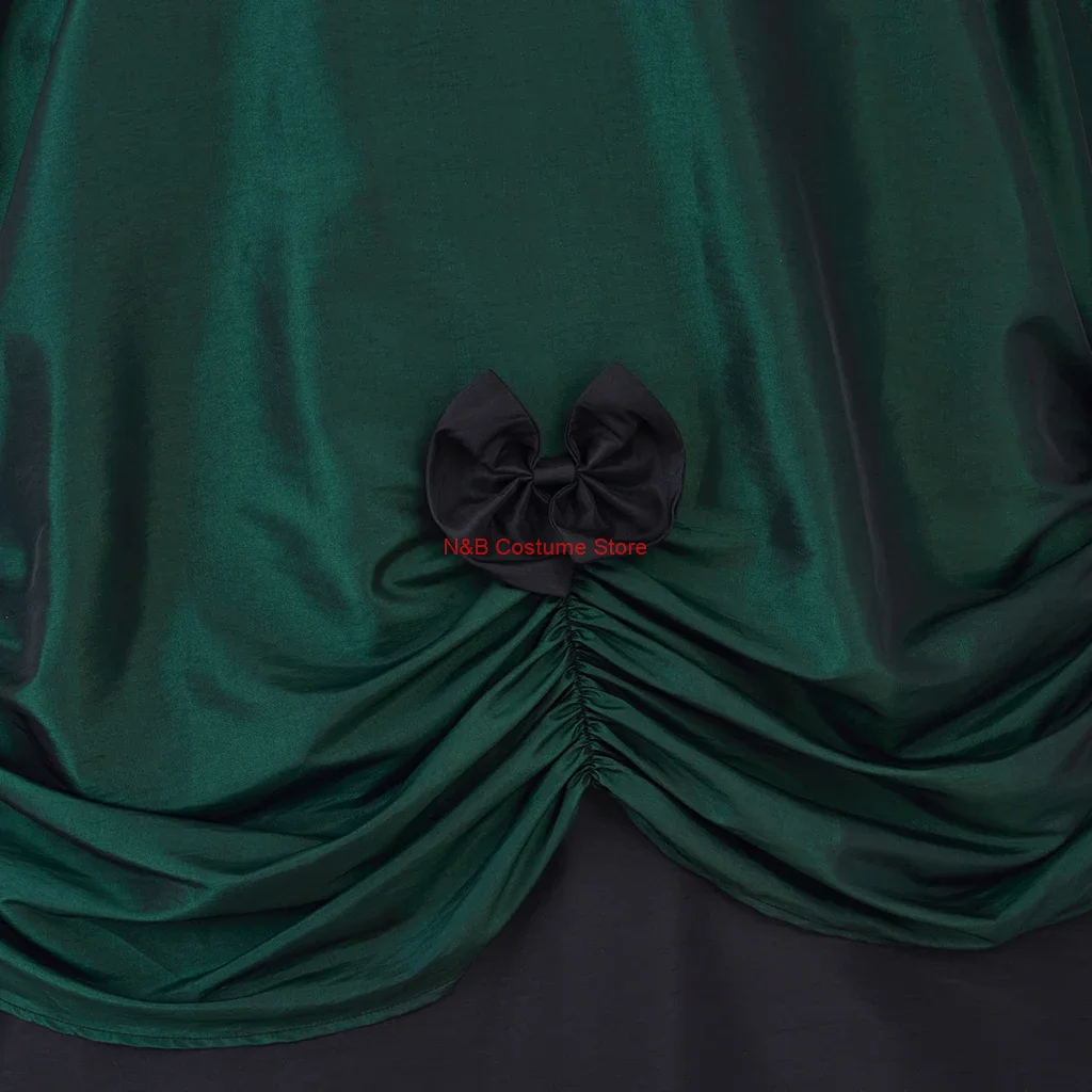 Викторианское платье времен Гражданской войны 1860-х годов красное зеленое эпохи