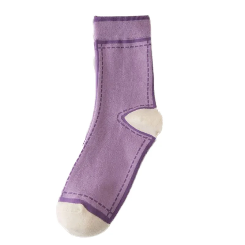 5 Pair Long Socks Woman Fashion New Women Socks Set Stitching Candy Color Autumn Winter Girl Style Cycling 35-41Size Cotton Sock