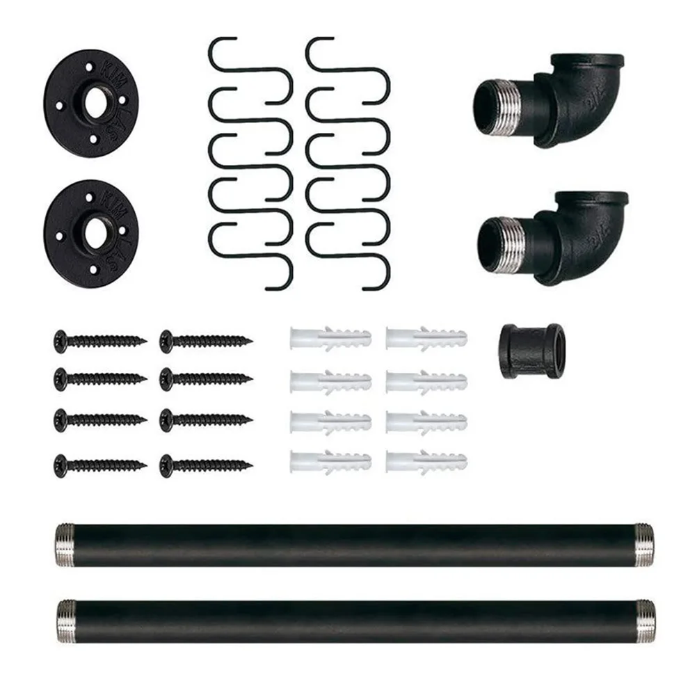 

1 Set Wall Mounted Pot Rack Hanging Pot Pan Organizer Rack Utensil Hanger with Hook