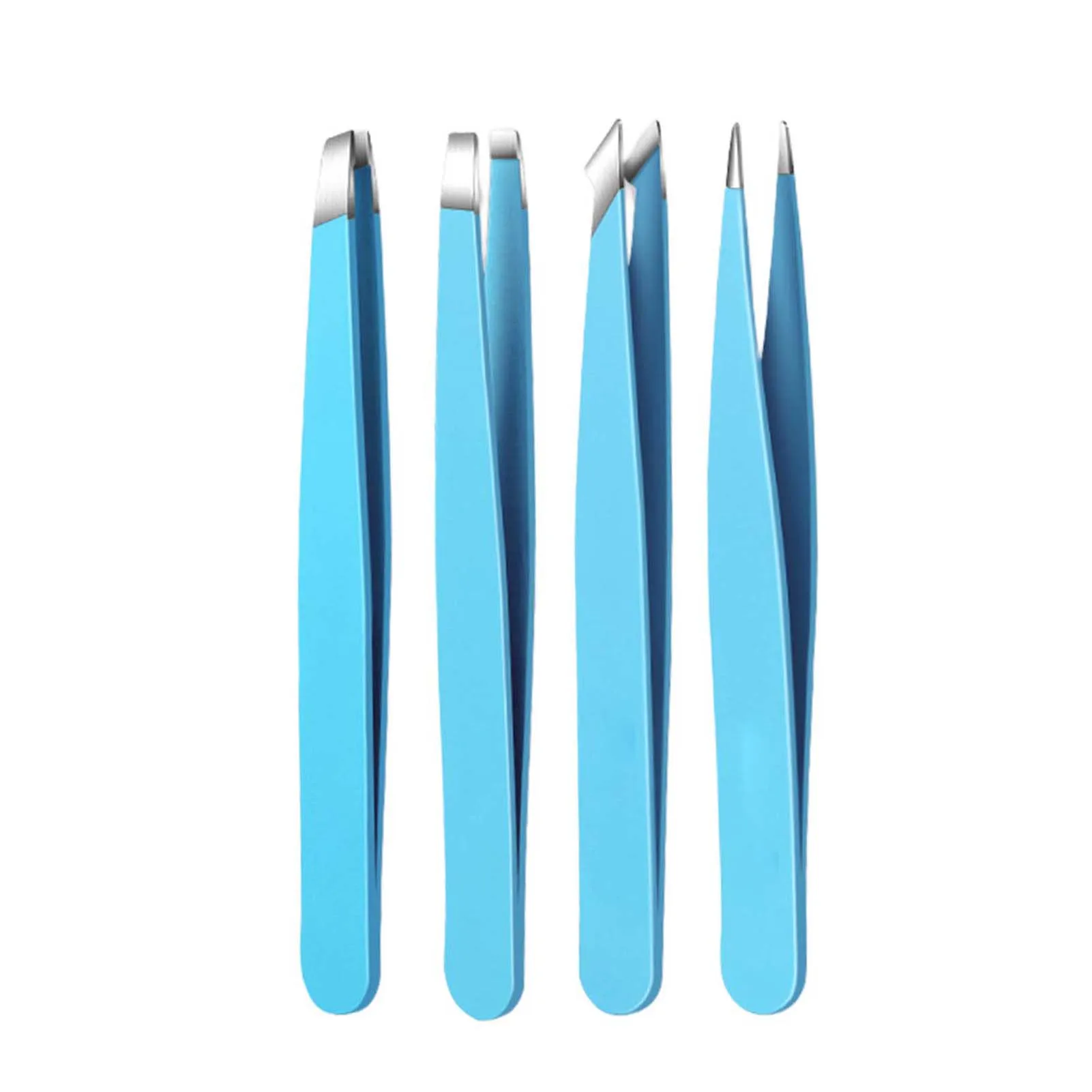 

4pcs Colorful Eyebrow Tweezer Kit Durable Easy to Clean Makeup Tweezers Gift for Friends Family Members C44