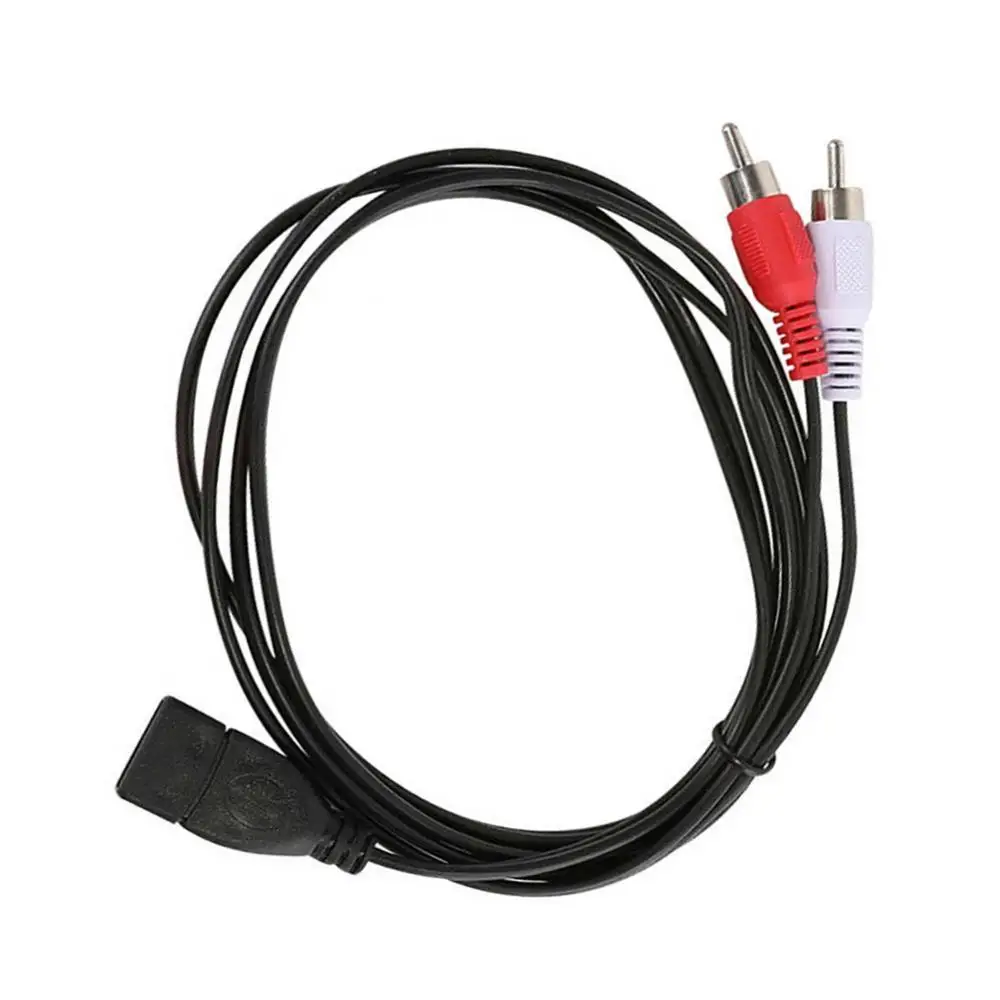 

1.5m USB A Female Socket to 2 RCA Male Plug Audio Video Extension Cable Cord