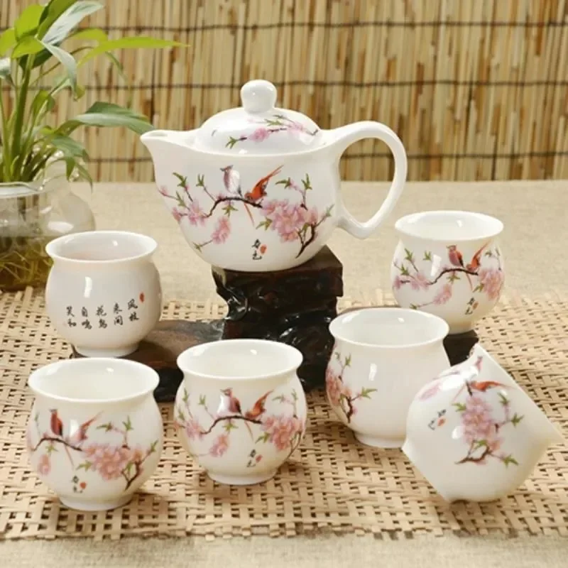 Цзиндэчжэнь чайный сервиз из фарфора 7 шт.