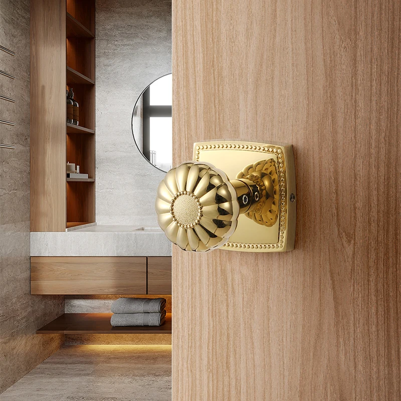 Золотая дверная ручка домашний интерьер ванная комната личный дверной замок