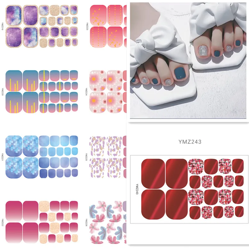 

Cateye Nailart Sticker Toe Strips Nail Wraps Pedicure Manicure DIY Pink Cute Toe Nail Stickers For Women Nail Polish Strips