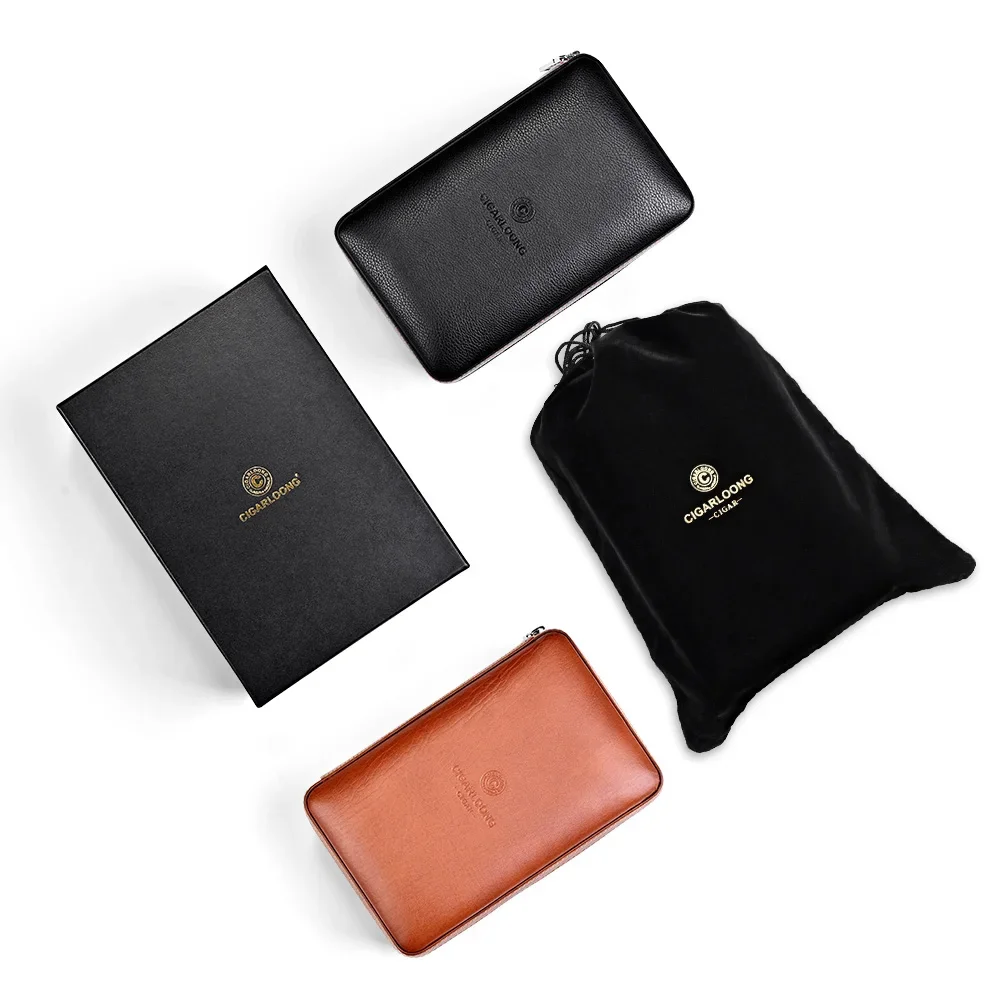 Хьюмидор для сигар Портативный кедровый деревянный коровья кожа Путешествия