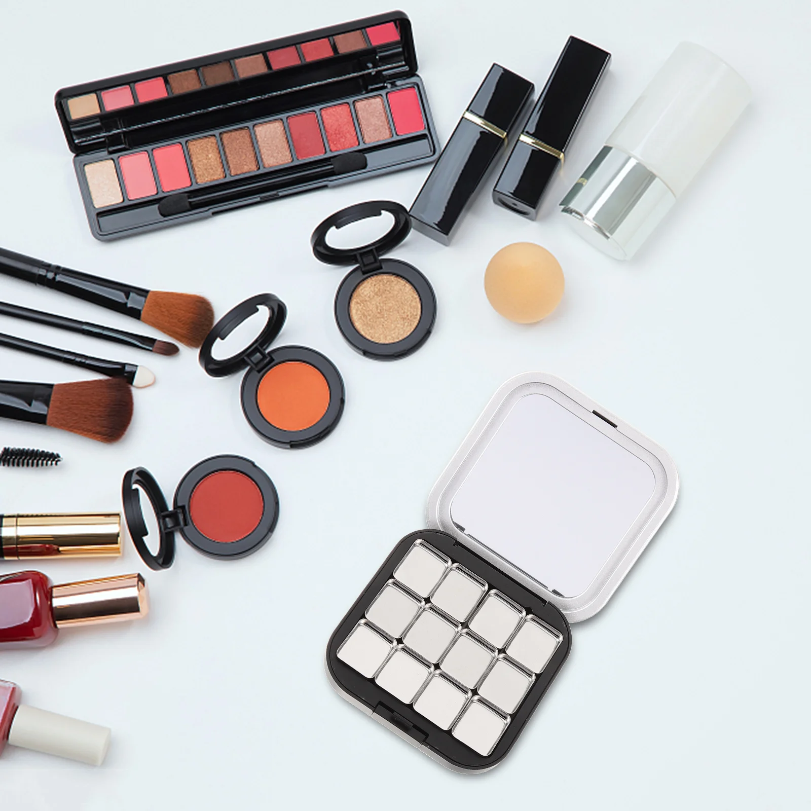 2 шт. магнитная палитра для макияжа матовая черная пустая коробка тени век румяна