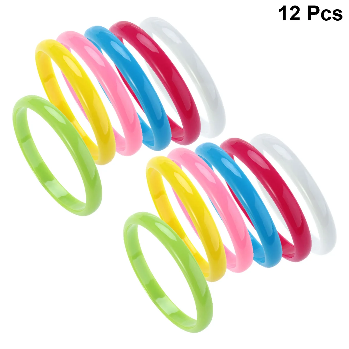 

12pcs Bangle Bracelet Candy Color Bracelet Jelly Bangle Party Favors for Girl Kids Birthday Christmas Stocking Stuffer Filler (