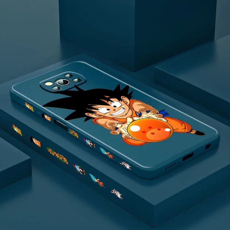 

Dragon Ball Son Goku For Xiaomi POCO X3 NFC F3 GT M3 M2 Pro C3 X2 Mix4 11 Ultra Silicone Liquid Left Phone Case Funda Coque Capa
