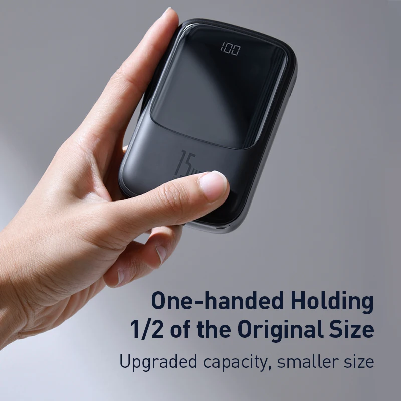 Baseus 10000mah Power Bank 15W Charger Digital Display Battery Powerbank Portable Charger For iphone 12 13 Samsung