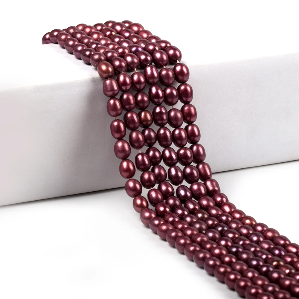 

7-8 мм полный ниток винно-красный пресноводный жемчуг бусины россыпью круглые жемчужные бусины окрашенный жемчуг нитка жемчуг для ожерелья