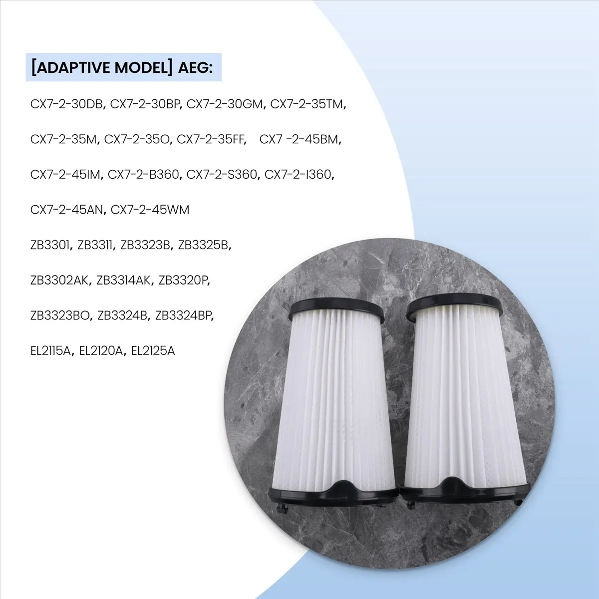 Фото (ABPO) 2 фильтра для Electrolux AEG AEF150, подходят для всех моделей AEG Ergorapido CX7-2: CX7-2-45AN, CX7-2-35FFP, CX7-2-30GM №3