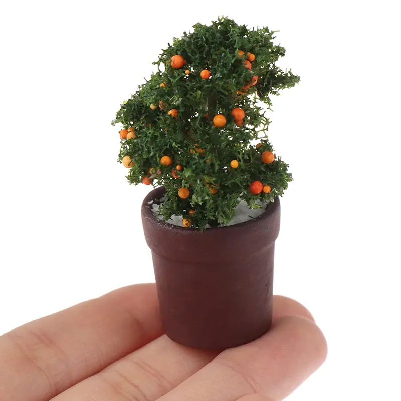 

1:12 Potted Tangerine Tree Plant Lychee Tree Fruit Trees Garden Plants Model Toy Dollhouse Miniature Plants Decoration Accessory