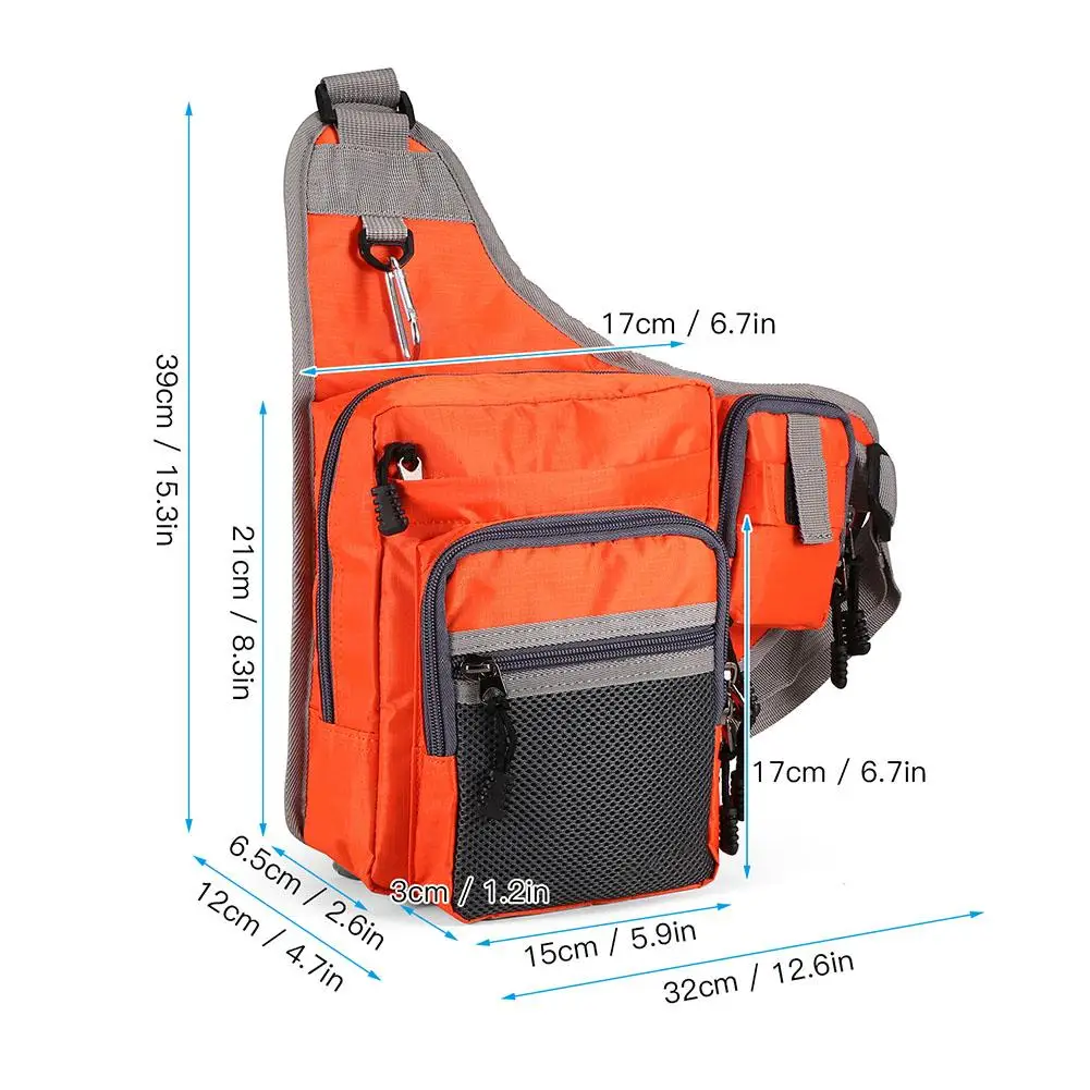 Multifunctional Fishing Bag With Multiple Pocket Outdoor Waist Bags Fishing Reel Lure Pouch (32x39x12cm ) enlarge