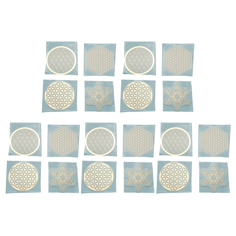 

JABS 20X New Metal Energy Decor Sticker Flower Of Life