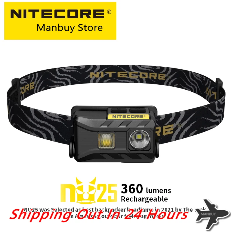 

Original NITECORE NU25 USB Rechargeable Headlamp Built-In Battery,Three-Light Source Headlight For Running Trekking Backpacker