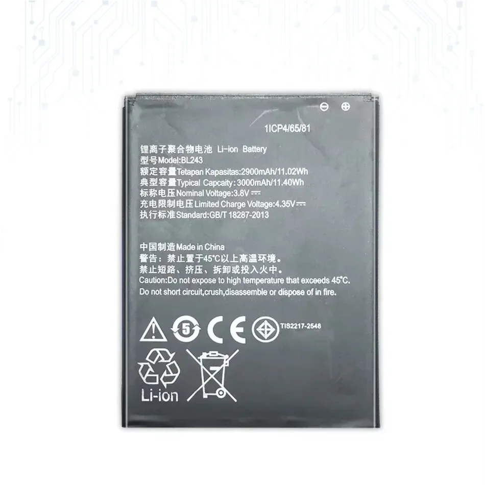 Литий-полимерная аккумуляторная батарея 3000 мАч BL243 для Lenovo K3 Note K50-T5 A7000 A5500 A5600 A7600