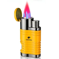 cohiba new cigar cigarette tobacco lighter 4 torch jet flame refillable with punch smoking tool accessories portable gas lighter