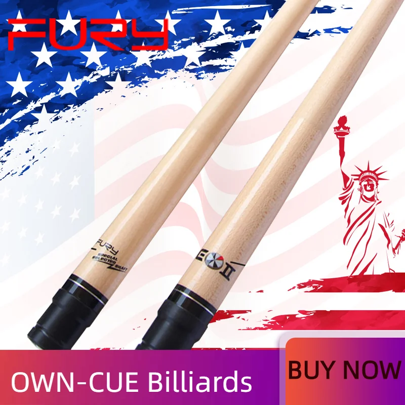 Official FURY Billiard Pool Cue Tecnologia Shaft 11.75/12.75mm Tiger Tip Selected Hard Maple Ash Forearm Professional Fury Shaft