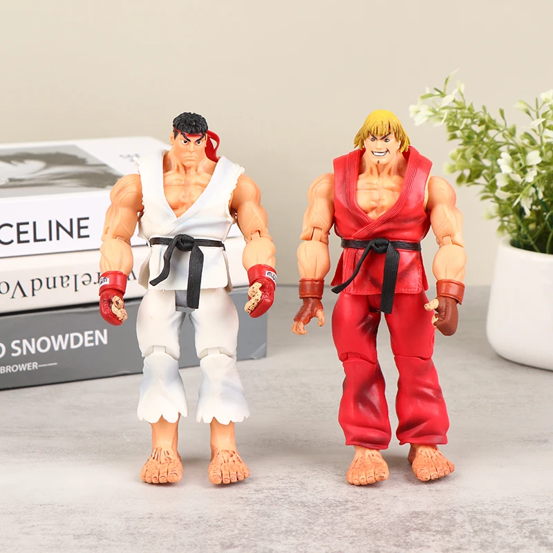 Pvc Toys Cute Standing Hoshi Ryu Ken Masters Dolls Room Decor Birthday Gift For Boys