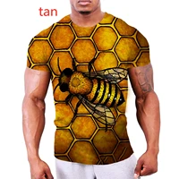 2021 summer novelty design european and american bee 3d print t shirt mens fashion short sleeve top