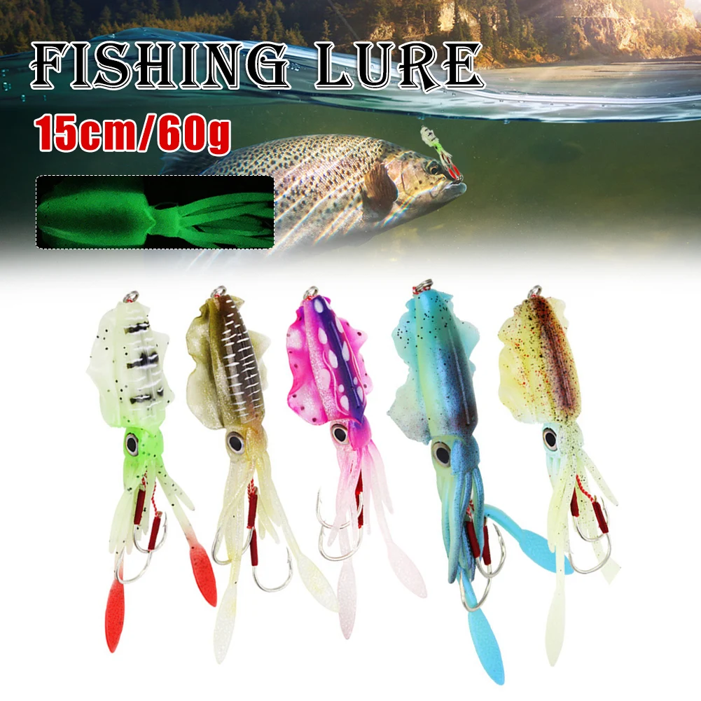 

Светящаяся Мягкая приманка в виде кальмара, аксессуары для спорта на открытом воздухе, искусственная приманка, Реалистичная приманка в вид...