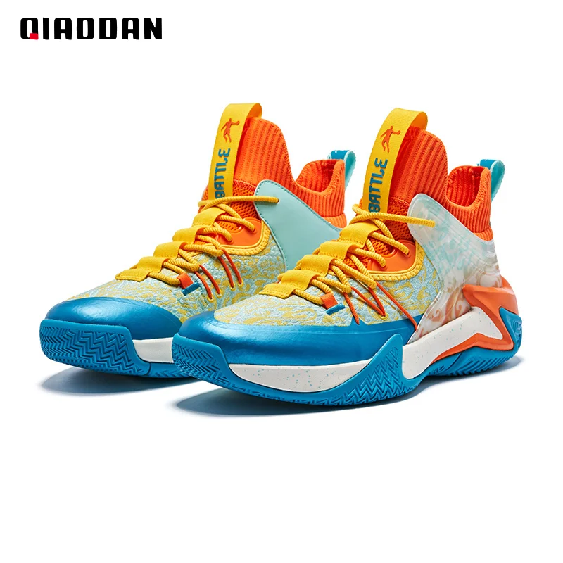 QIAODAN Basketball Shoes for Men 2023 New Fashion Non-slip Cushion High Top Elegant Sports Shoes Male Sneakers XM25200103T