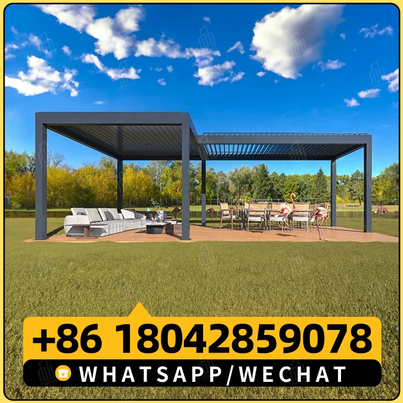 Моторизованные уличные непромокаемые панели садовый навес патио беседка с