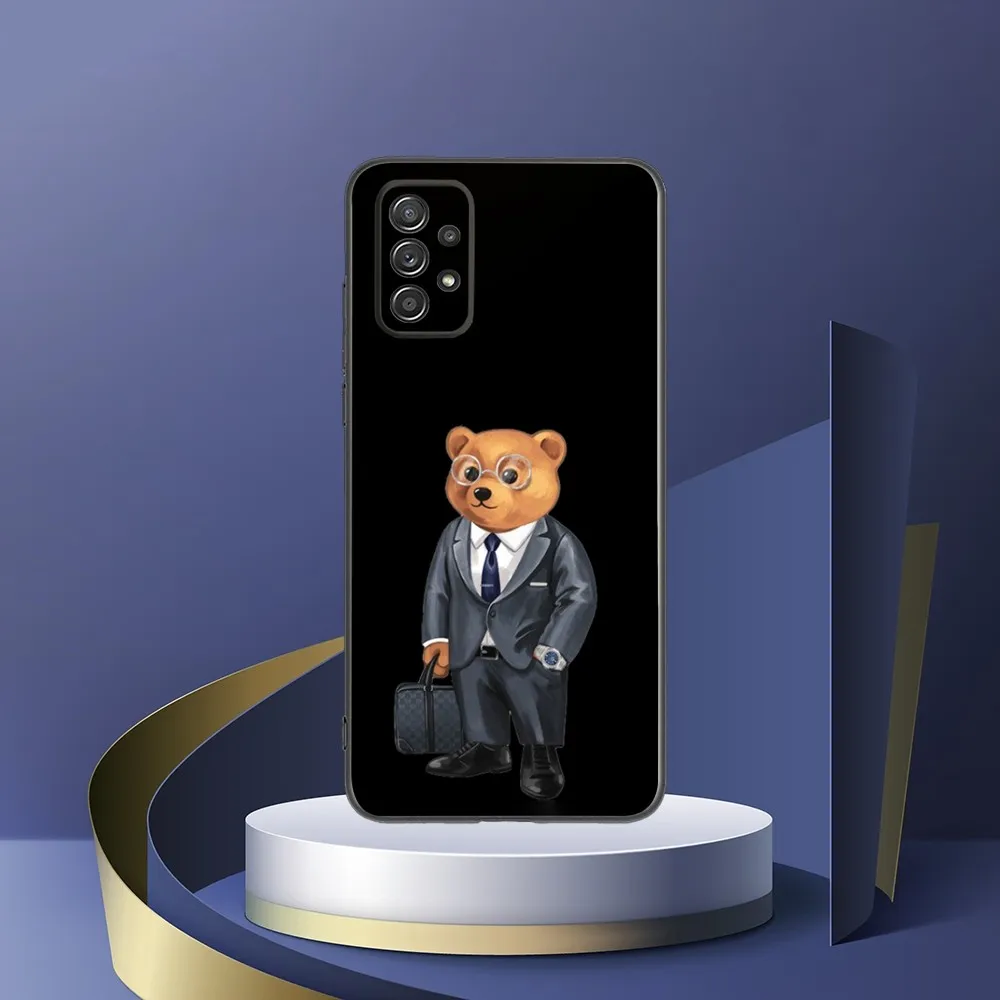 Baron F-Filou Bear Fashion Phone Case For Samsung S24 S23 S22 S21 S20 S10 S10E S9 Plus FE Note 20 Ultra 10 9 Black Cover