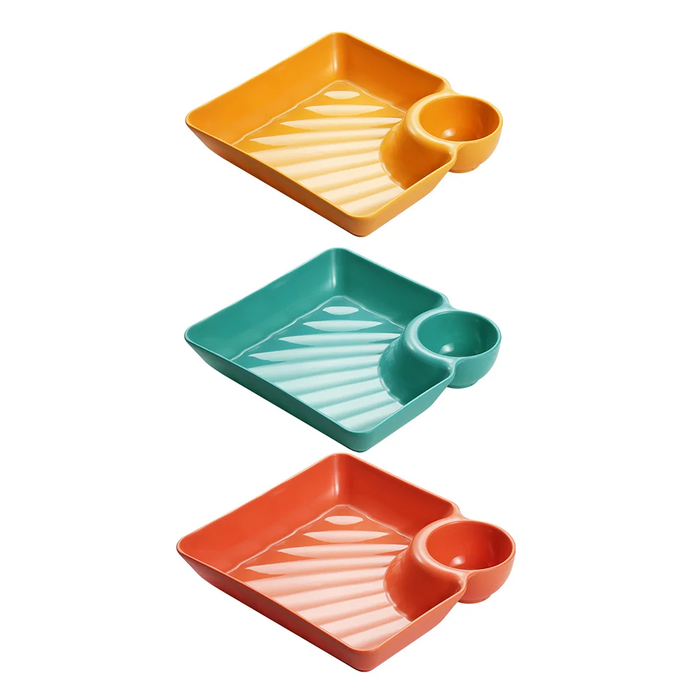 

Plate Sushi Serving Tray Platter Plates Dumpling Dip Dishes Japanese Snack Dish Appetizer Chip Sauce Ceramic Divided Cake