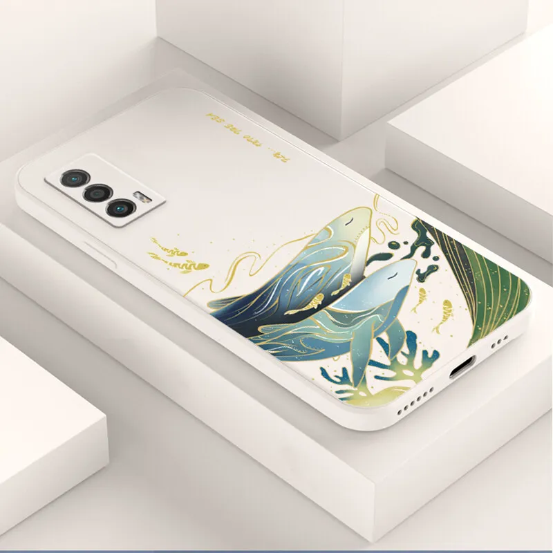 

NOHON Liquid Silicone Casing For HUAWEI P50 PRO P40 PLUS P30 P20 P10 Auspicious Clouds Straight Edge Non-Slip back cover