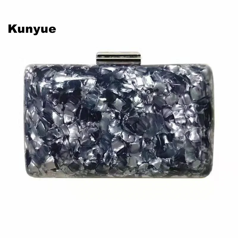 

21 Stylish New Acrylic Evening Bags Cute Black Chic Marble Wedding Hard Box Bridal Party Prom Noble Handbags Chains Clutch Purse