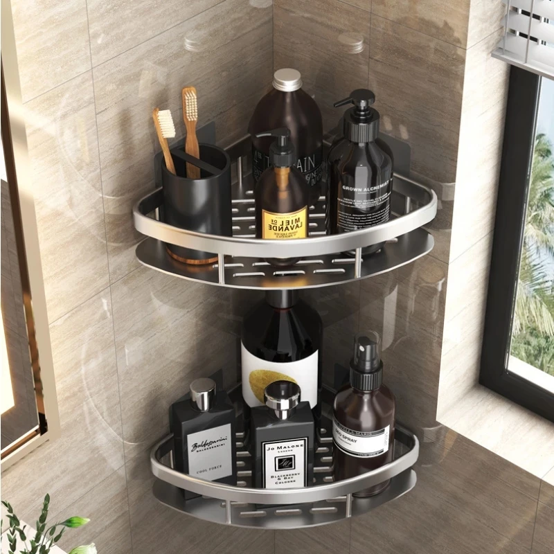 

Bathroom Shelves No-drill Wall Mount Corner Shelf Shower Storage Rack Holder for Shampoo Organizer Bathroom Accessories