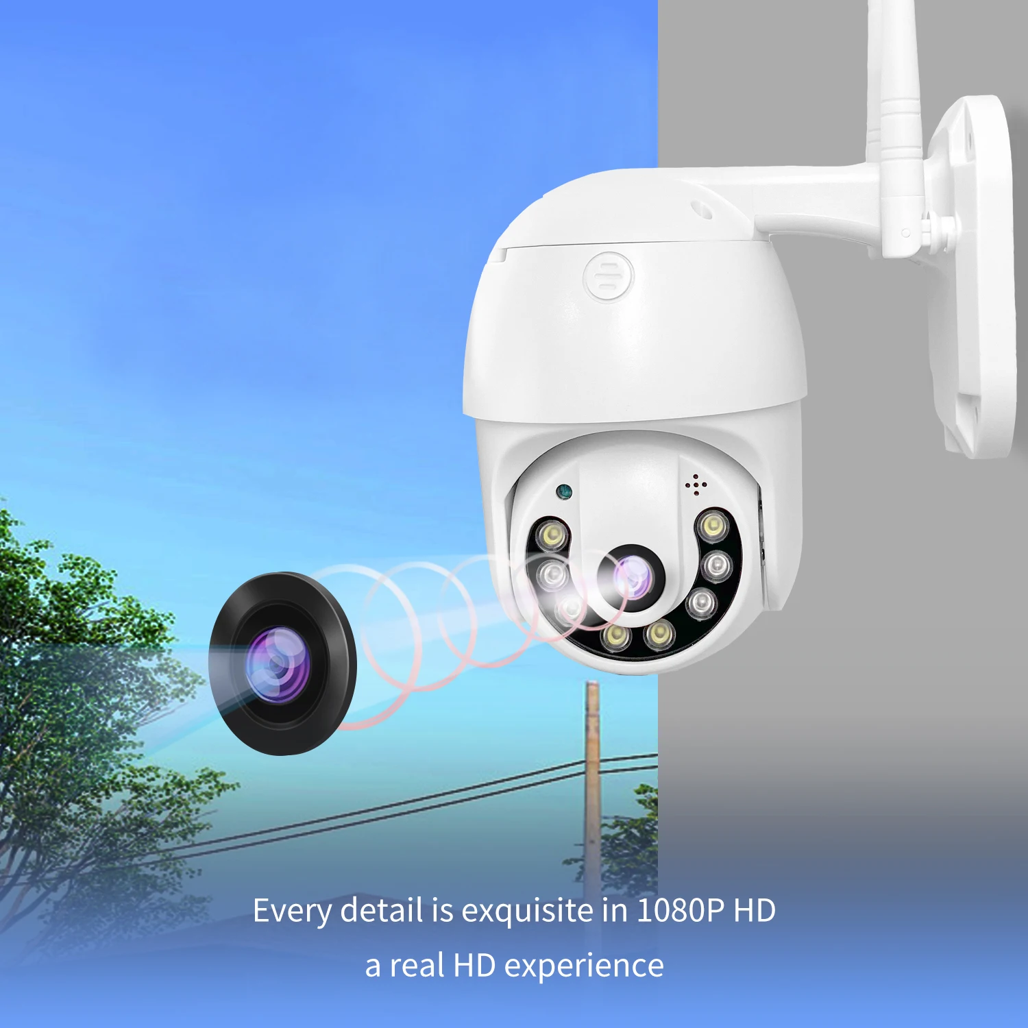 

720P 3MP PTZ WIFI IP Camera Audio CCTV Surveillance Outdoor 4X Digital Zoom Night Full Color Wireless Waterproof Security