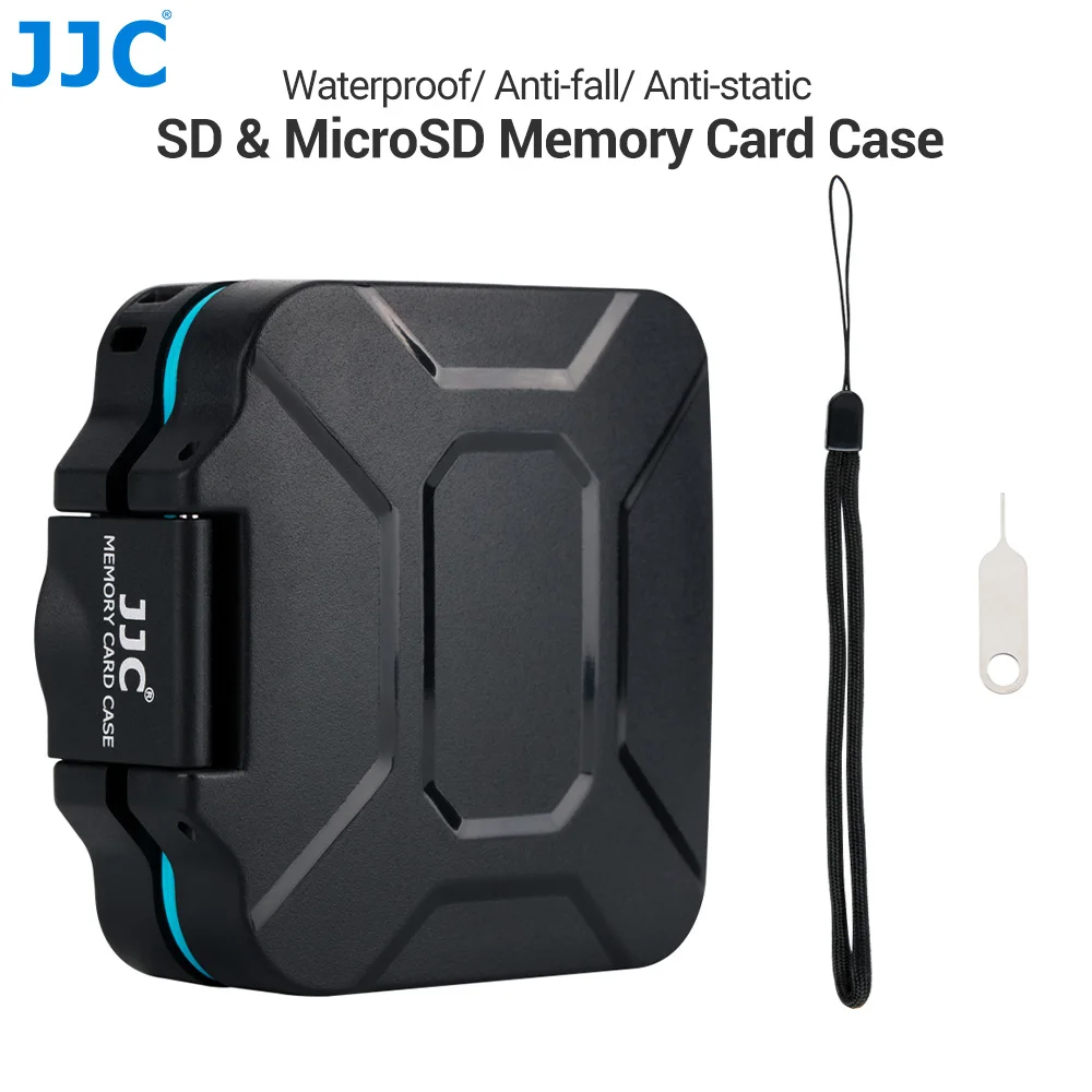 JJC SD Memory Card Case Wallet Holder Storage Box Organizer for 4 SD SDHC SDXC 4 Micro SD TF Card Keeper with Card Removal Tool