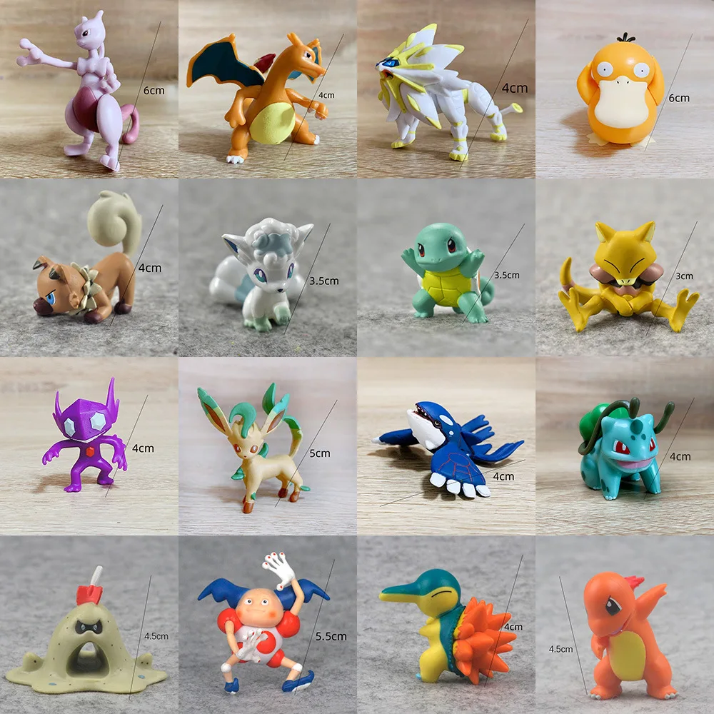 

3-5cm Pokemon Charizard Pikachu Bulbasaur Squirtle Eevee Charmander Mimikyu Venusaur Psyduck Anime Action Figure Model Toys Gift