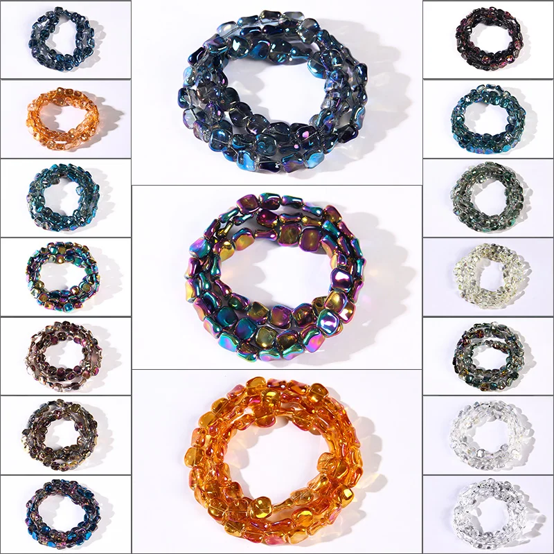 

10Pcs 11mm Aurora Crystal Beads Smooth Gradient Color Spacer Beads Handmade For Bracelets Necklace DIY Jewelry Components Making
