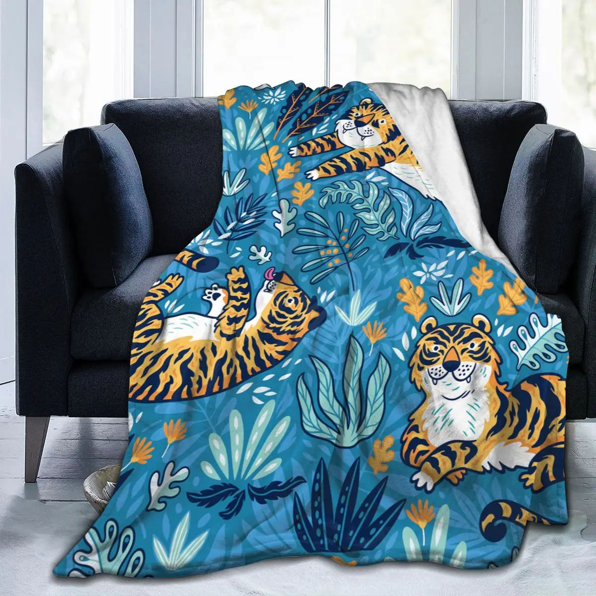 

Фланелевое Одеяло с тигровым узором светильник легкий тонкий теплый мягкий плед с механической стиркой, для дивана, кровати, путешествий, п...