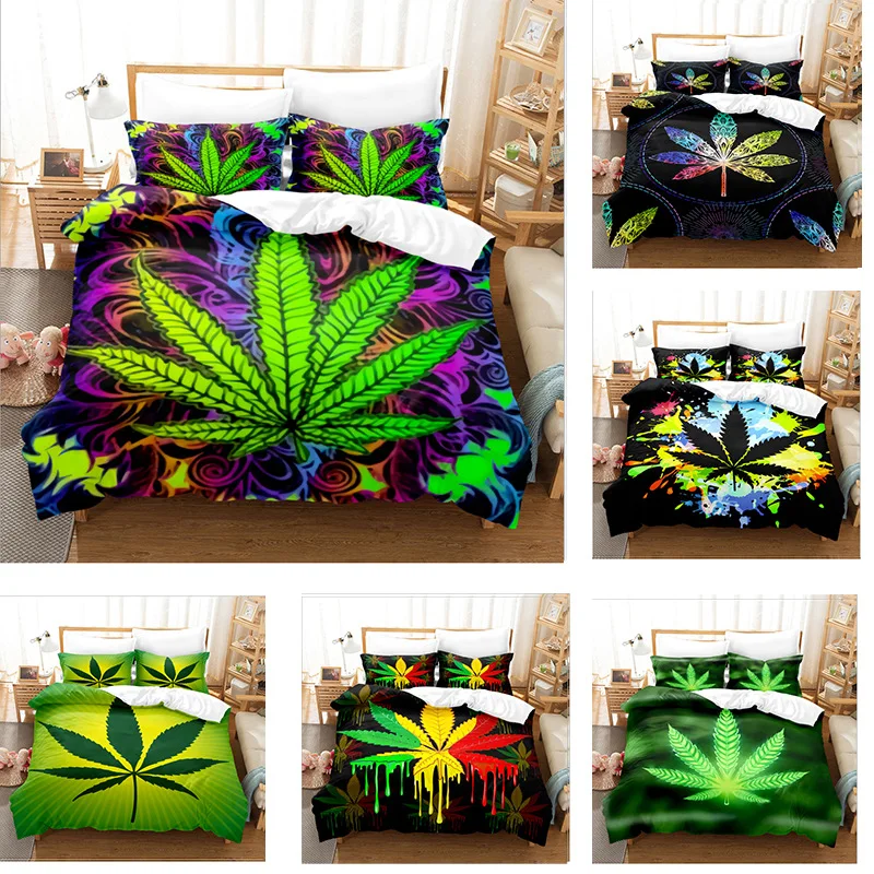 

Пододеяльник с рисунком листьев марихуаны, 3 шт.