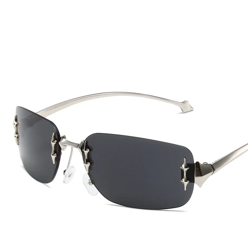 Гламурные Модные женские солнцезащитные очки квадратные без оправы роскошные