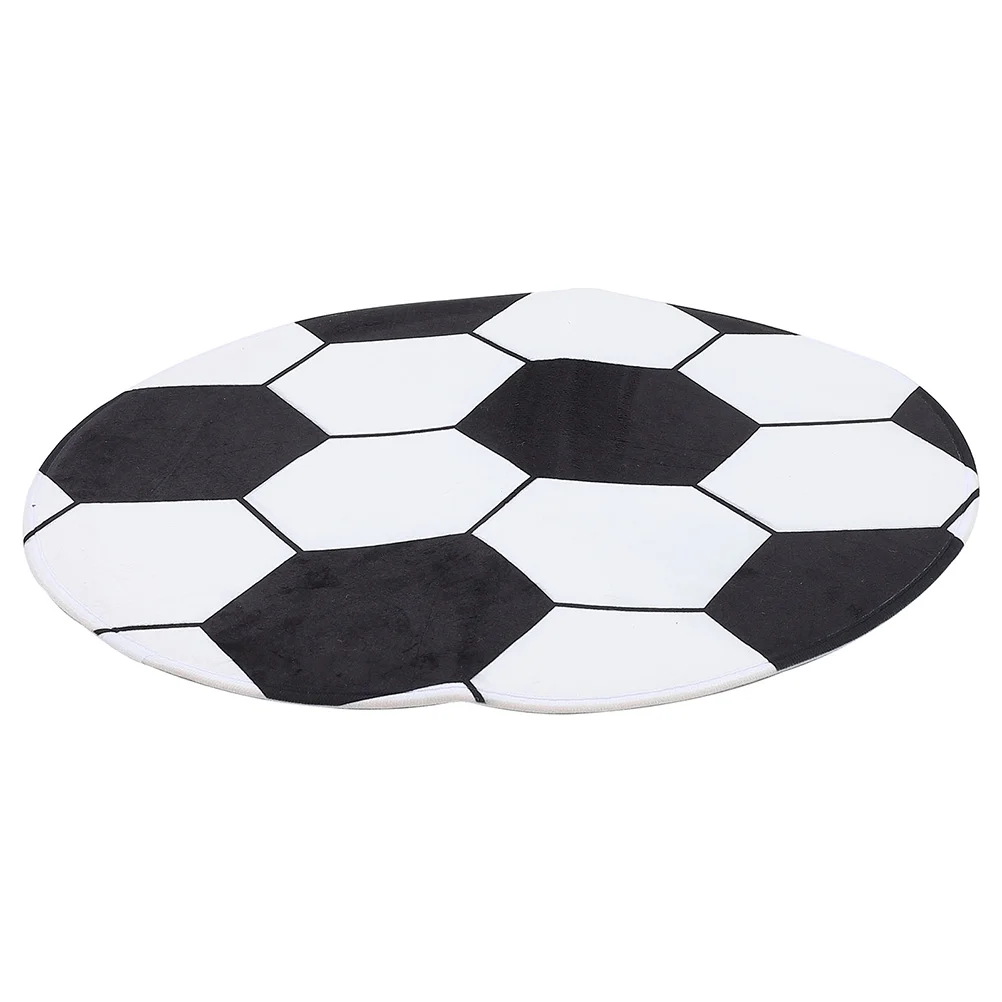 

Soccer Floor Rug Chair Cushions Bedroom Carpet Soccer Bath Mat Home Area Runner Rug Football Shaped Rug Washable