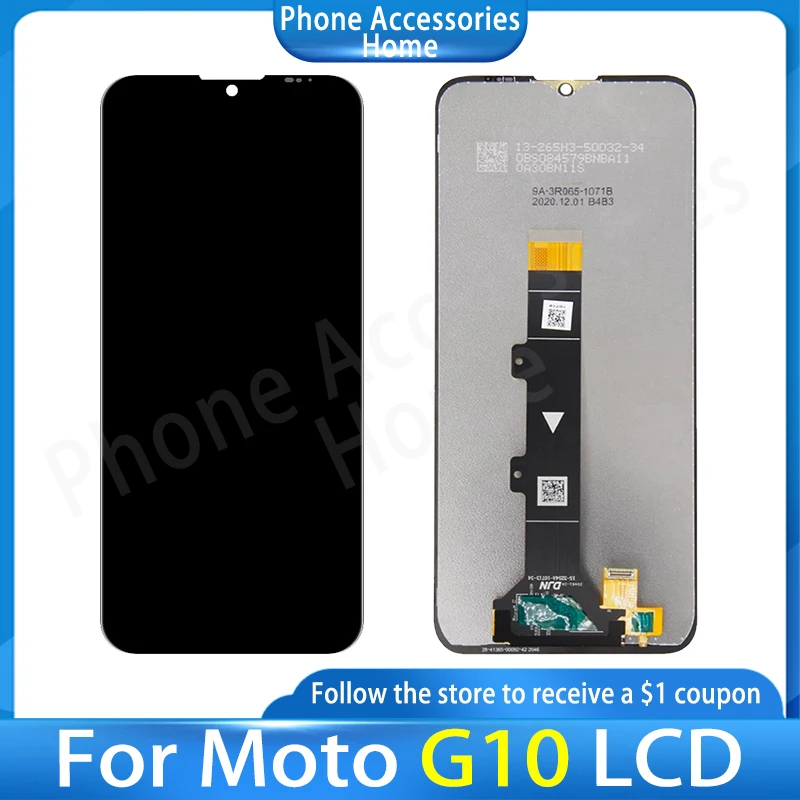 

6.5" Original For Motorola Moto G10 lcd XT2127-2 XT2127-3 Display With Frame Touch Screen Digitizer Glass Panel For Moto G10 LCD