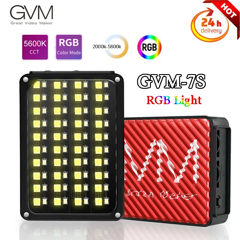 

Светодиодная мини-камера GVM 7S, RGB, с поддержкой Wi-Fi, 80 светодиодов